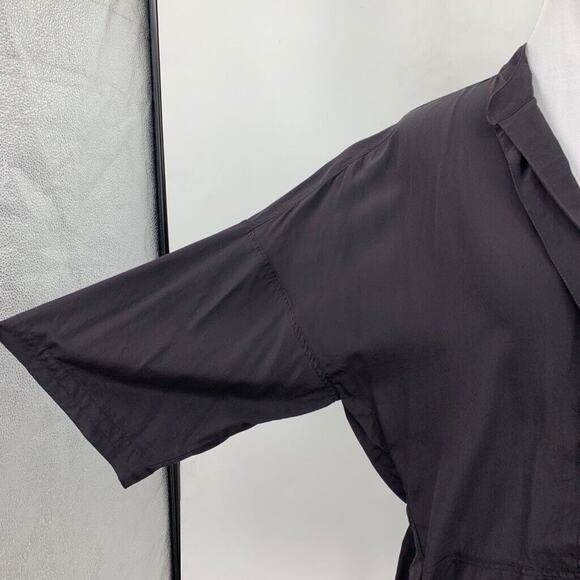 J Crew Blouse Women XS Extra Small Black Silk High Low Drop Shoulder Half Sleeve - Picture 4 of 12